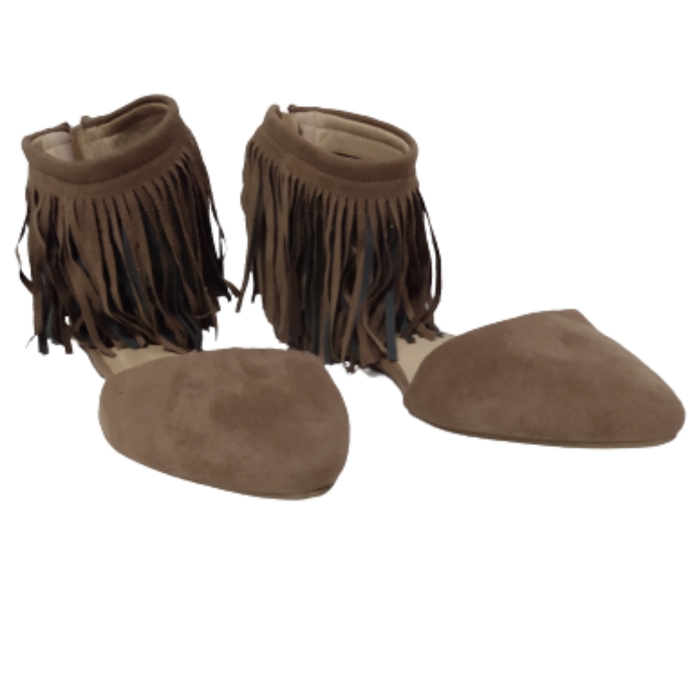 Wild Diva Lounge Brown Fringed Sandals 8 1/2
